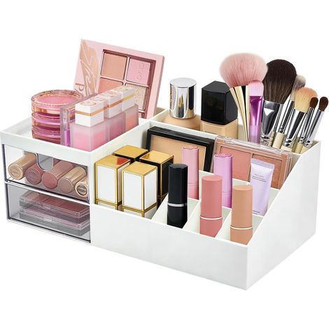Make-up-organizer Mit Schubladen, Multifunktionale Kosmetikaufbewahrungsbox Mit Schubladen Für Kommode, Schlafzimmer, Badezimmer (2 Schubladen)