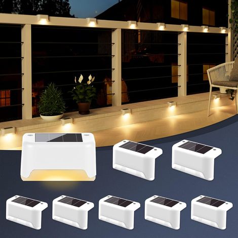 Set Mit 8 Solarleuchten Für Außentreppen, Solar-außenbeleuchtung, Wasserdichte Solarleuchten Für Zäune, Treppen, Stufen Und Gärten