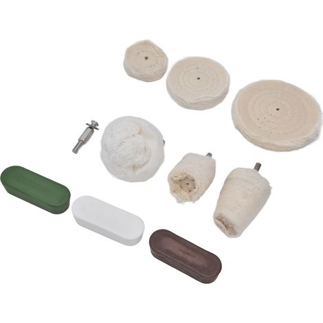 10-piece Polishing Tool Set With Cotton Cloth Polishing Pads And Abrasives