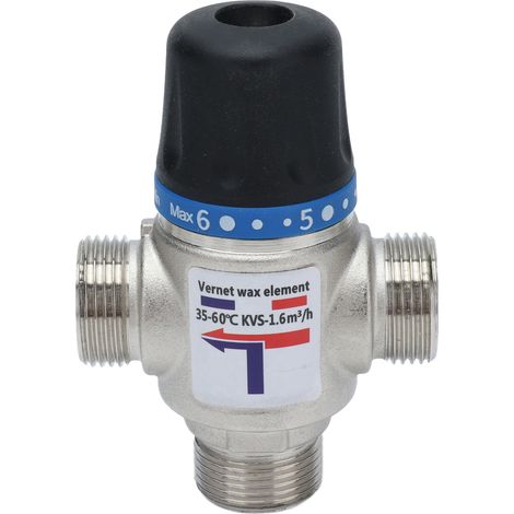 New G3/4"/g1" Brass Electroplated Nickel Thermostatic Mixing Valve With External Thread G3/4