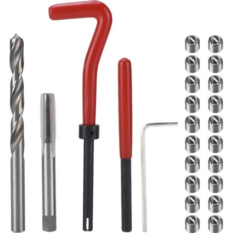 Thread Repair Kit M8x1.25mm Screw Coil Inserts Twist Bit Hex Wrench Tapping Drilling Tool Set