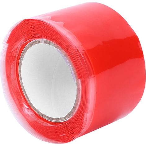 Ruban Adhésif Silicone Ignifuge Rouge 2 Pièces, 0,5mm X 25mm X 1,5m, Résistant À Haute Température, Auto-adhésif, Bande Isolante Thermique