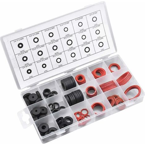 Gummidichtungssatz, 141-teiliges Set Aus Gummi- Und Faserdichtungen, 18 Größen, Flachdichtungen, Sortierte Unterlegscheiben Für Robin