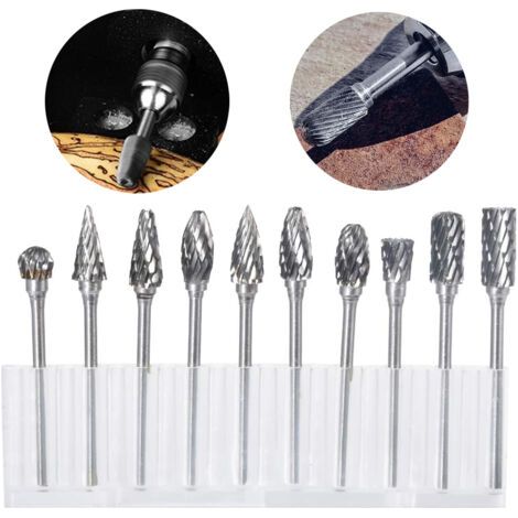 Für Werkstatt Und Heimwerker - Packung Mit 10 Hartmetall-rotationsfräsern Mit Schleifkopf Für Dremel-rotationswerkzeuge (metall, Werkzeug)
