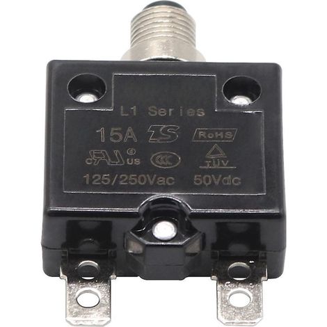 (15 A) 15-a-leistungsschalter Mit Optionaler Thermischer Rückstellung, 125–250 V Ac, 50 V Dc Überlastschutz