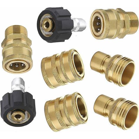 8-teiliges Adapterset Für M22 Rotations-hochdruckreiniger, 3/8 Schnellanschluss, 3/4 Schnellkupplung - Bdd