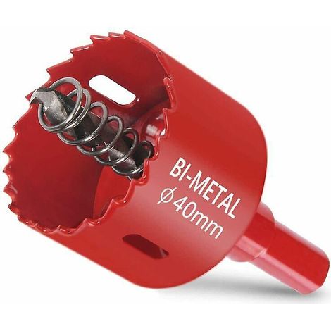 Lochsäge, Bohrerset, 40-mm-kreissäge, Bimetall-lochsäge, 1 Bohrmaschine, 1 Mechanische Feder, Holz, Pvc-platte Und 6,35 Mm (1/4 Zoll) Kunststoffplatte