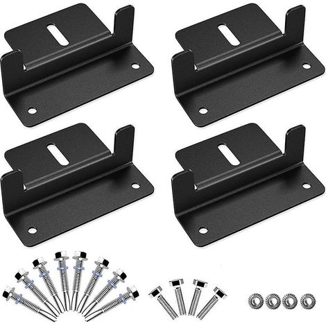 Set Mit 4 Schwarzen Z-förmigen Solarmodulhalterungen Zur Dachmontage Mit Muttern Und Schrauben Für Wohnmobile, Boote, Dächer Usw.