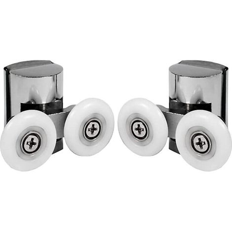 Set Mit 2 Doppel-duschtürrollen, 23 Mm Rollen Für Schiebetüren