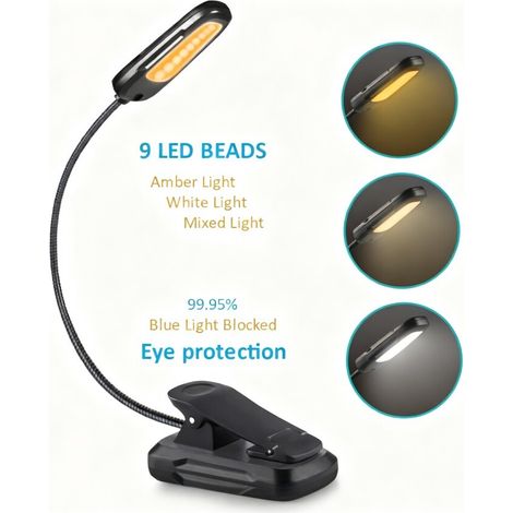 Led-leselampe Mit 3 Farbtemperaturen Und Dimmschalter