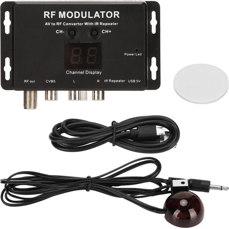 Professioneller Hf-modulator Av-zu-hf-konverter Mit Ir-repeater Für Tv-box, Dvr, Dvd