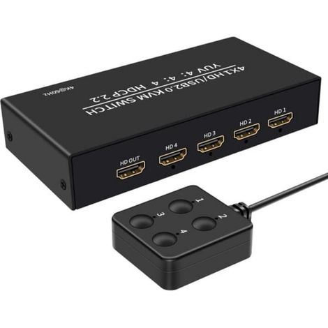 4-port Hdmi 4k 60hz Kvm-switch Mit 4 Usb-anschlüssen Und Hdcp 2.2
