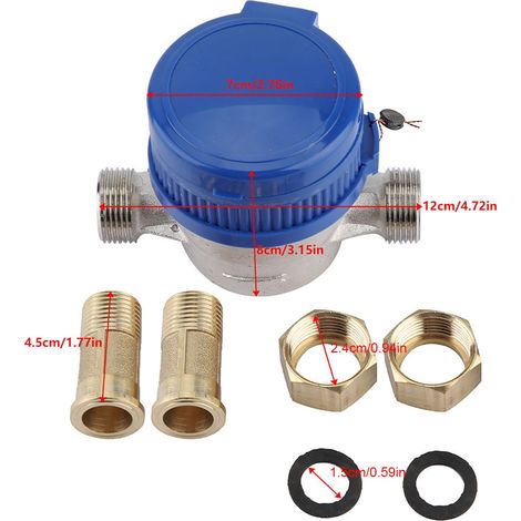Mechanischer Kupferwasserzähler 1,5 M³/h 15 Mm Für Wasserdurchfluss 0-40℃