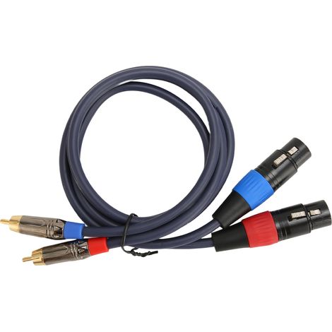 Professionelles Audiokabel, 2 Xlr-buchsen Auf 2 Cinch-stecker Mit 24-karat-vergoldeten Anschlüssen, 2 M