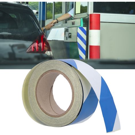 Blau-weiß Gestreiftes Reflektierendes Sicherheitsband 5 Cm X 30 M Zur Gefahrenmarkierung