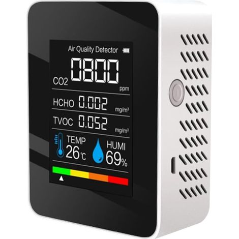 Tragbarer 5-in-1-luftqualitätsmonitor – Luftverschmutzungsdetektor