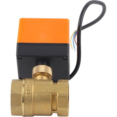 Stück Elektrisch Betriebenes Messing-wechselstromventil (220 V), Dn32 G1-1/4, 2-wege, 3-adrig Mit 2-punkt-steuerung
