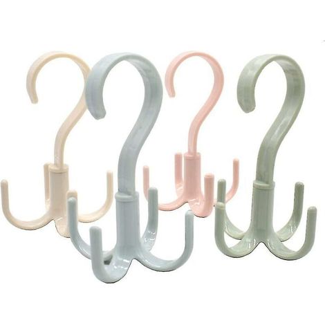 Handtuchhalter, Hängeorganizer Für Den Kleiderschrank, Aufbewahrung Für Handtaschen, 360-grad-drehung, 4 Haken, Kompatibel Mit Gürteln, Schals, Krawatten.