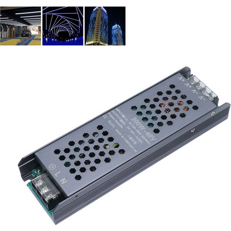 48v 300w Led-schaltnetzteil Für Lichtleisten, Schwarzer Transformator Ac180-250v, 6,25a