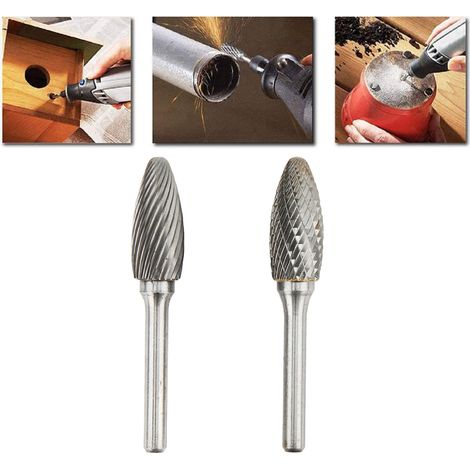 Ein- Und Zweischneidige Hartmetall-rotationsfräser, 14 Mm Durchmesser, 6 Mm Schaft, Für Metall-, Holz- Und Allgemeine Schleifarbeiten.