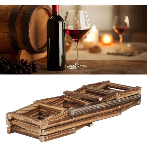 Elegantes, Faltbares Weinregal, Großes Fassungsvermögen, Holzregal Für 10 Flaschen