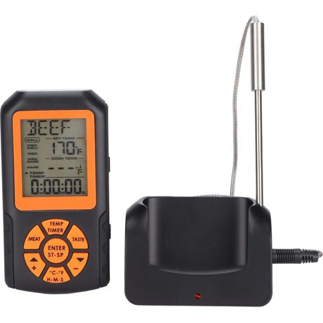 100 M Kabelloses Kochthermometer Mit Sonde Für Grill, Smoker Und Backofen