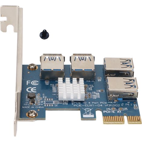 Pcie 1 Auf 4 Usb 3.0 Port Riser-karte (blau) – X4 X8 X16 Grafikschnittstellenadapter Zur Erweiterung Der Anschlussmöglichkeiten