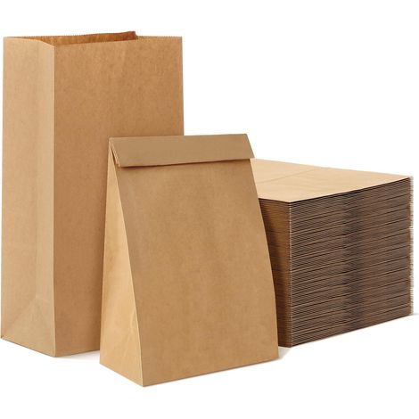 Geschenktüten Aus Kraftpapier, 50 Stück, 13 X 24 X 8 Cm, Umweltfreundliche Geschenktüten Für Geburtstage Und Weihnachtsfeiern