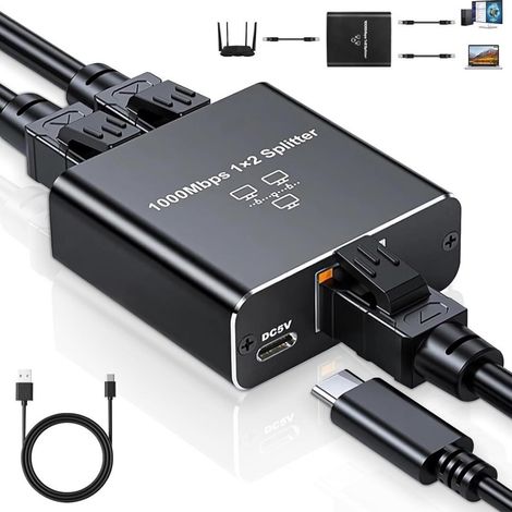 Rj45 Ethernet-splitter 1 Auf 2 Gigabit 1000mbps Für Netzwerk
