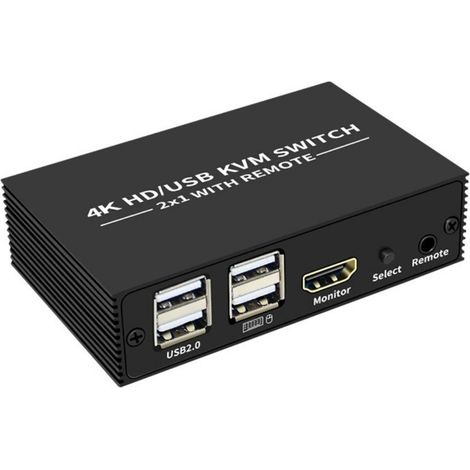 Hdmi 2.0 4k 60hz Kvm-switch, 2 Eingänge Für Pc, Xbox, Ps5 Und Laptop Mit Usb-anschlüssen