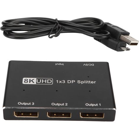Displayport 1x3 Triple Mst/sst Hub Dp 1.4 Kompatibel Mit Ios, Windows, Android