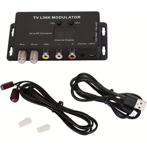 Tv-link-modulator, Av-zu-rf-konverter Mit Ir-extender, Kanalanzeige Und 5v-usb-schnittstelle