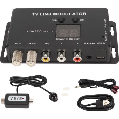 Uhf-tv-modulator 471,25–885,25 Mhz Av-zu-hf-wandler Mit Ir-rückkanal Für Extender