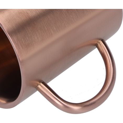 Isolierter Kaffeebecher (340 Ml) Aus Edelstahl 304, Ergonomischer Griff, Roségoldene Oberfläche, Ideal Für Bier Und Heißgetränke