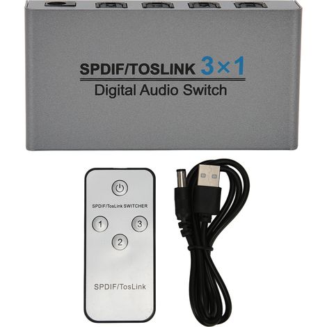 Toslink Optischer Digital-audio-umschalter Mit 3 Eingängen Und 1 Ausgang, Fernbedienung Für Ps5, Xbox Und Hd-fernseher