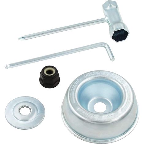 Rasenmäherzubehör, Zubehör Für Den Arbeitskopf, 5-teiliges Set: Druckplatte, Schutzabdeckung, Rasenmähermutter