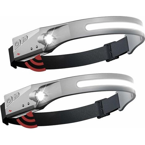 2x Outdoor-scheinwerfer, Weitwinkel-scheinwerfer, Wiederaufladbare Led-scheinwerfer Mit Akku, Wasserdichte Lauflampe Für Camping, Wandern Und Joggen