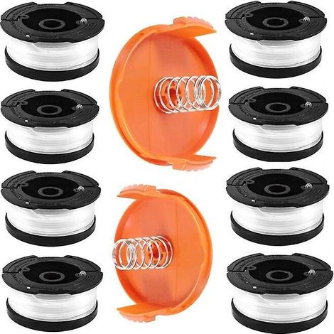 Kompatibel Mit Black & Decker Trimmerfadenspulen, 8 Trimmerfadenspulen Mit 2 Spulenabdeckungen Und 2 Spulen