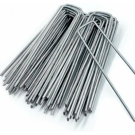 20 U-förmige Gartenpfähle (150 Mm Lang, 40 Mm Breit, 3 Mm Durchmesser) Zur Befestigung Von Mulch Und Unkrautvlies