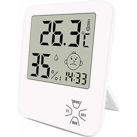 Hochpräzises Digitales Mini-thermometer Und Hygrometer Für Den Innenbereich, Heimthermometer Mit Klappbarem Ständer Und Wecker, Komfort-temperaturanzeige