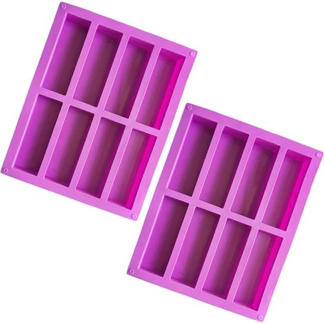 Set Mit 2 Rechteckigen Silikonformen Für Müsliriegel – Silikonformen Für Schokoladenriegel – Formen Für Karamellbrot, Brot, Muffins, Brownies, Maisbrot, Käsekuchen