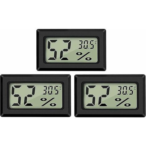 Mini-digital-lcd-thermometer-hygrometer (3 Stück - A) Temperatur- Und Feuchtigkeitsanzeige: -50-70 °c, 10-99 % Relative Luftfeuchtigkeit. Tragbares Thermometer-thermometer-hygrometer Mit Anzeige Für D