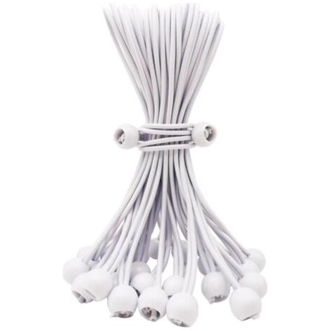 (weiß) Packung Mit 25 Elastischen Bungee-seilen Mit Kugel, 25,4 Cm, Robustes Outdoor-zeltzubehör Für Campingplanen, Markisen Und Befestigungen