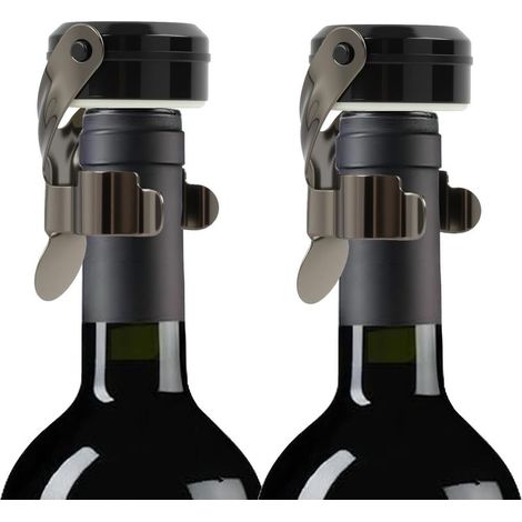 2pcs Bouchon Champagne Et Bouchon Bouteille,bouchon À Champagne En Acier Inoxydable,bouchons Réutilisables Avec Joint En Silicone Anti-fuite,bottle Stopper,pour Garder Le Champagne Frais