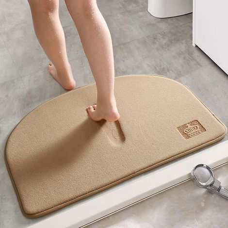 40 X 60 Cm, Khakifarbene, Rutschfeste Halbkreis-badematte, Badematte, Rutschfeste Duschmatte Für Schlafzimmer Und Badezimmer