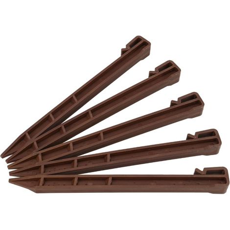 20 Stück Stabile Gartenkanten Aus Kunststoff, Unkrautstecher, Dunkelbraun