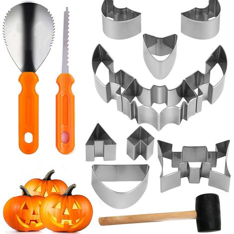 (13-teiliges) Halloween-kürbisschnitzset, Professionelles Halloween-kürbisschnitzset, Schnitzwerkzeuge Aus Edelstahl
