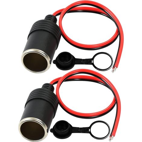 Gtiwung 2er-set Kfz-zigarettenanzünderbuchse, 16 Awg, 30 Cm (1 Fuß), 12 V, Weiblicher Zigarettenanzünderstecker Für Auto, Motorrad, Boot, Adapterkabel Mit Staubschutzkappe