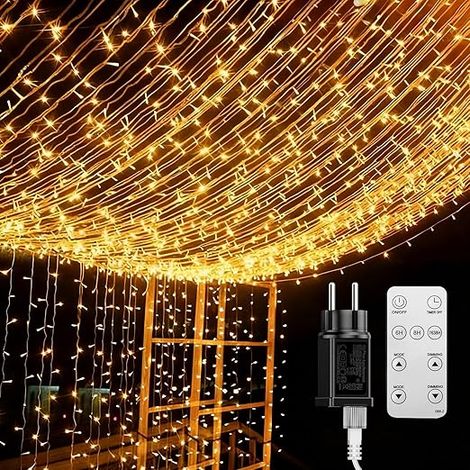 Lichterkette Für Den Außenbereich, 600 Leds, 100 M Länge, 8 Leuchtmodi, Ideal Für Schlafzimmer, Hochzeiten, Weihnachten Und Partys, Warmweißes Licht