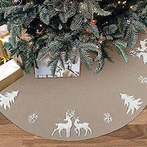 Weihnachtsbaumdecke, Beige Weihnachtsbaumdecke 90 Cm, 3d-elch-weihnachtsbaumfußabdeckung, Für Weihnachtsfeierdekorationen
